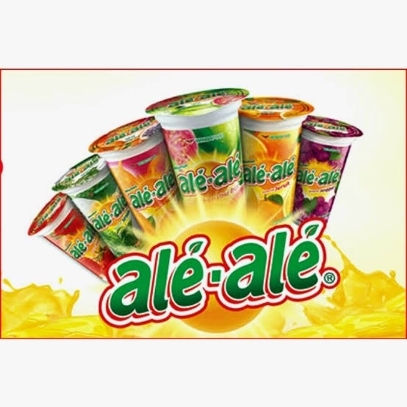 

ale ale minuman kemasan gelas rasa cocopandan guava mangga strwberry 180ml
