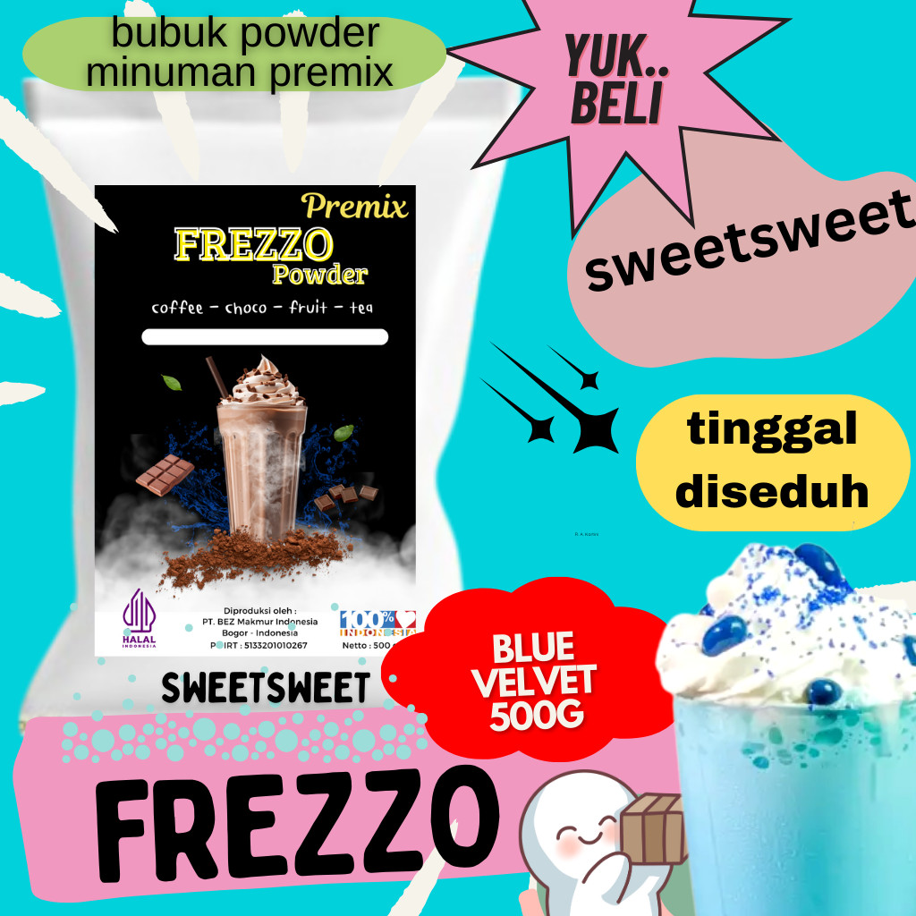 

Sweetsweet Frezzo Boba Powder Drink Bluevelvet | Bubuk Minuman 500 g {Bisa COD dan Grosir}