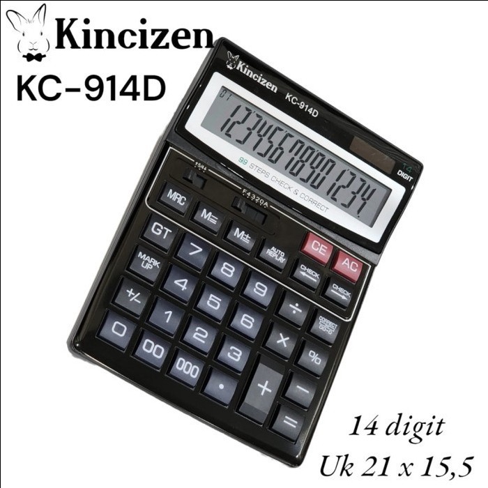 

KALKULATOR DESKTOP MEJA KINCIZEN KC 914D / CALCULATOR 14 DIGIT CEK ULANG KC 914 D