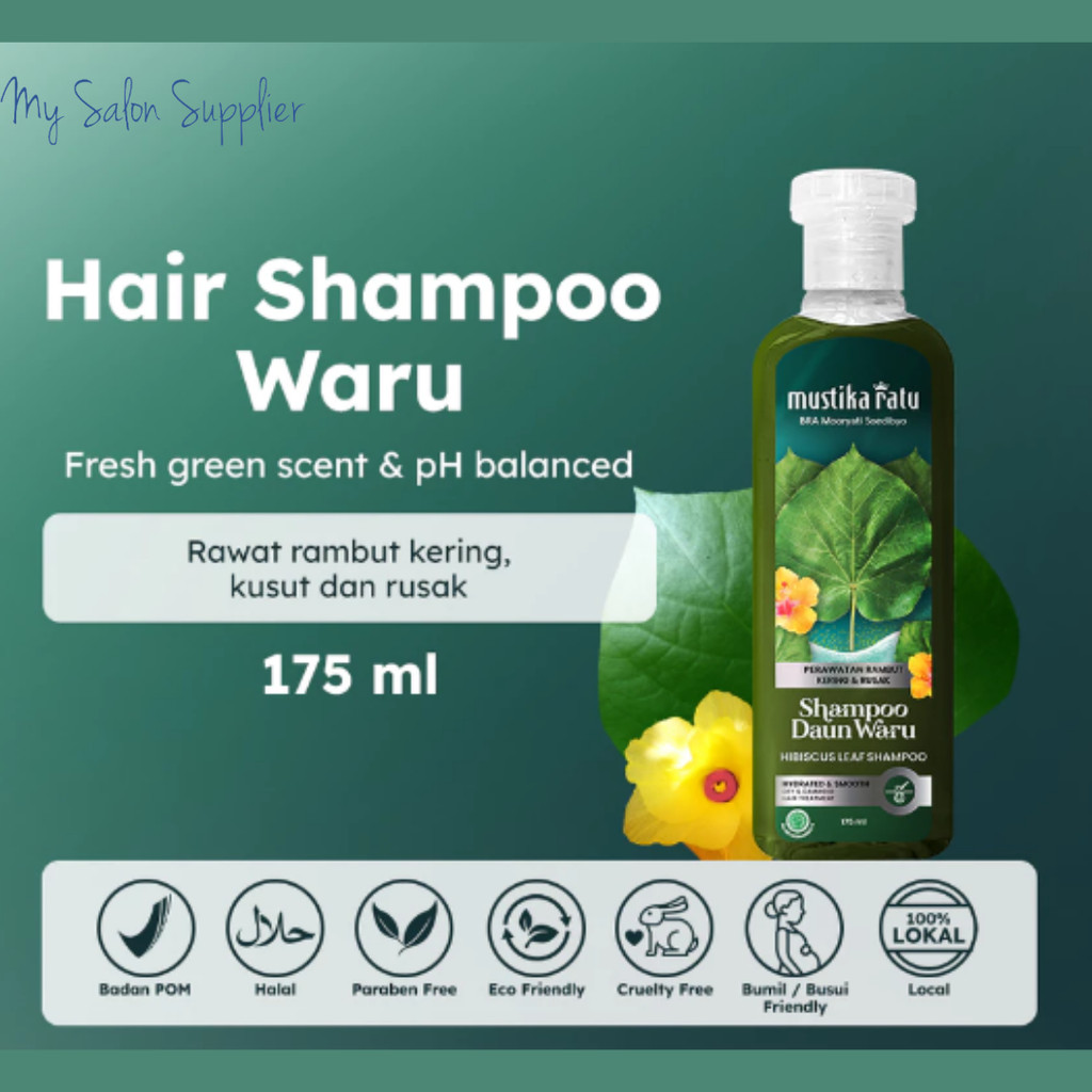 Mustika Ratu Shampoo 2in1 Daun Waru   Hibiscus Leaf Shampoo 175ml (diskon)