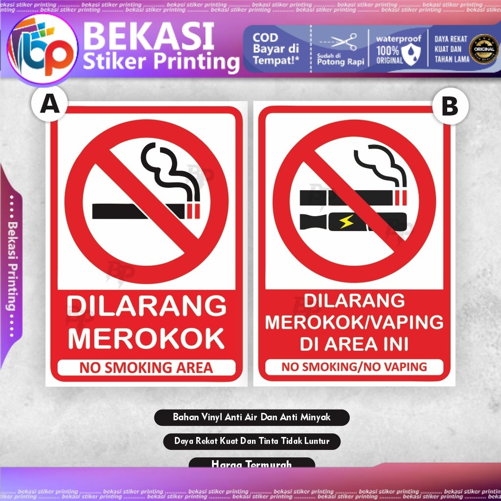 

Stiker dilarang merokok Stiker No Smoking Area Stiker Dilarang Vape Stiker No Vaping Area Stiker Vaping Stiker Smoking