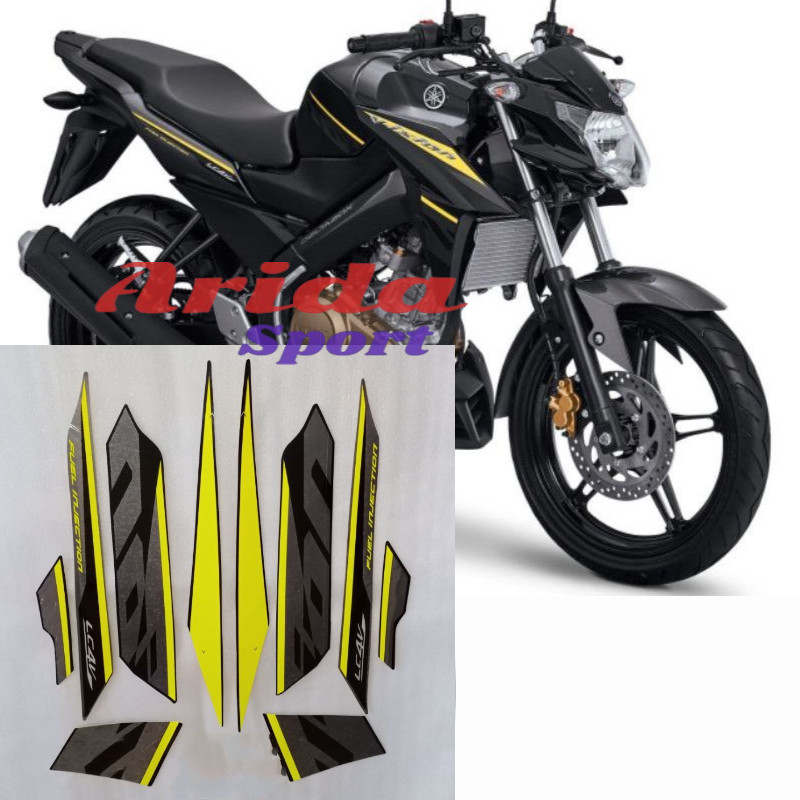 Striping Stiker sticker lis body yamaha new vixion advance nva thn 2016 2017 hitam abu stiker motor 