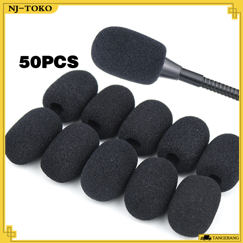 50 Buah Busa Microphone Kecil Bahan Spons Busa Mic Condenser Anti Bising Busa Mic Tebal Bahan Spons