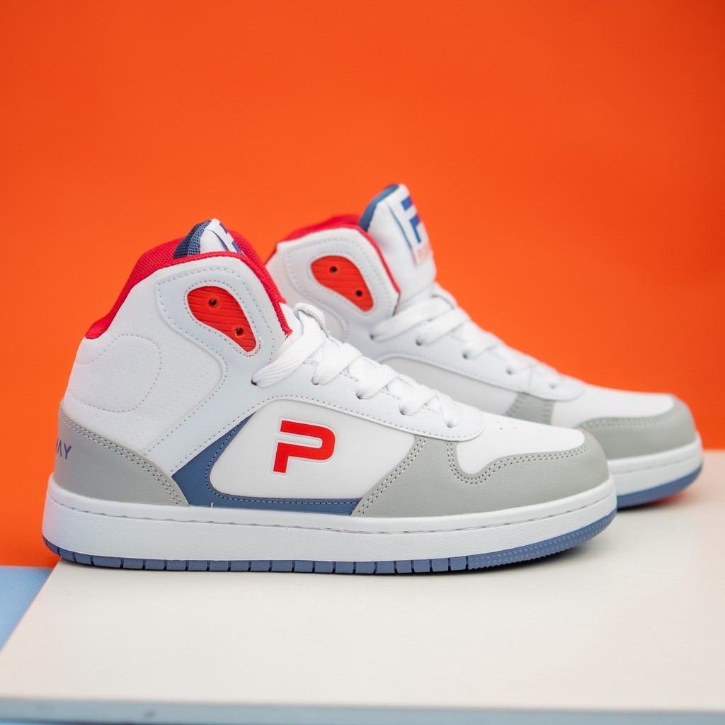PROMO PAULMAY - Sepatu Sneakers Pria Lisbon High - Grey Red