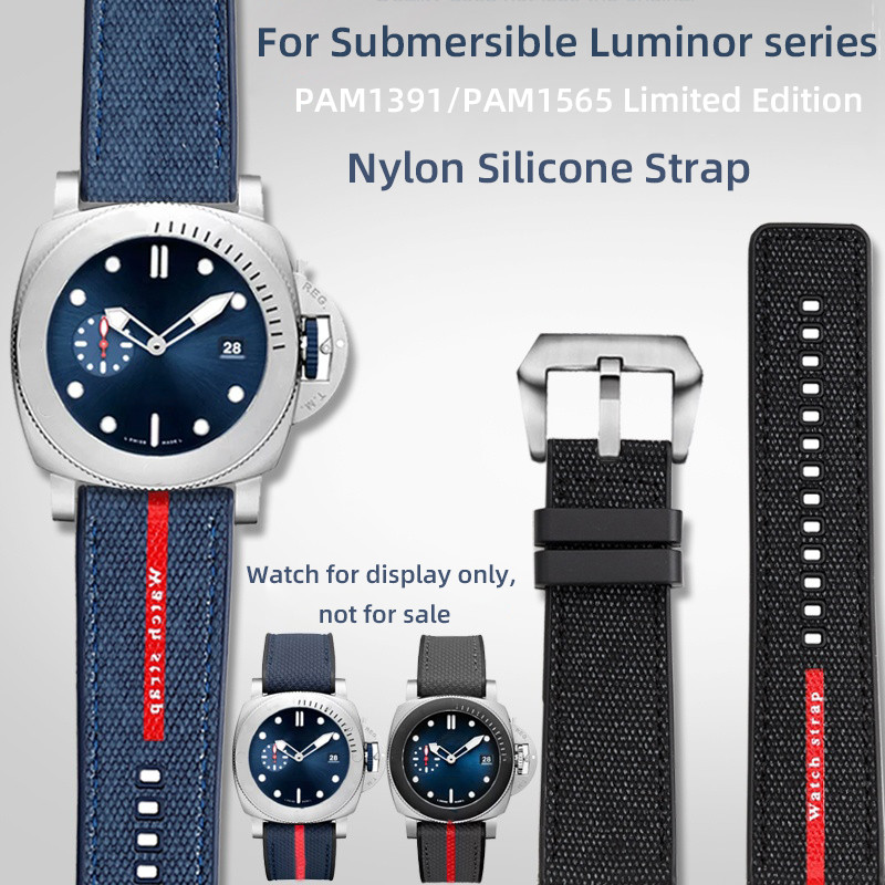 Men's 22mm 24mm 26mm bands For Panerai Submersible Bracelet Rubber Strap PAM1391 1565 Luna Rossa Ser