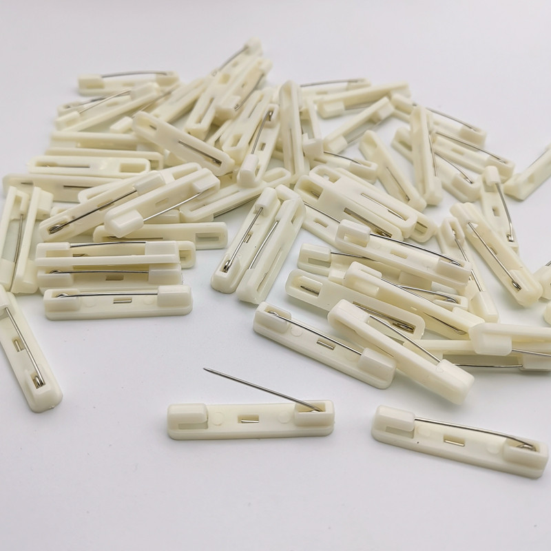 

50pcs Safety Brooch Pin Bar with Adhesive Backing for DIY Wedding Brooch Making ID Badges Replacement Accessories