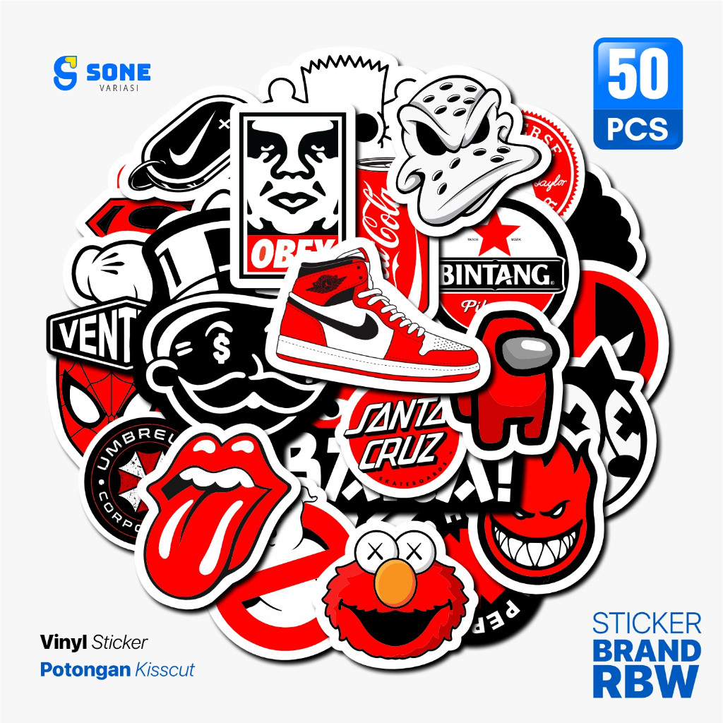 

Sticker Aesthetic Random RBW Paper Vinyl Waterproof Sticker Laptop Koper Helm Casing Phone