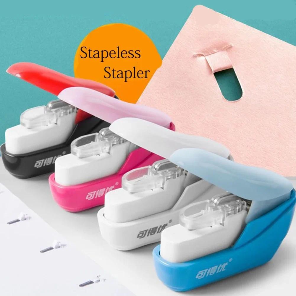 

Creative Needleless Stapler Mini Portable Handheld Stapler Stationery Office School Supplies