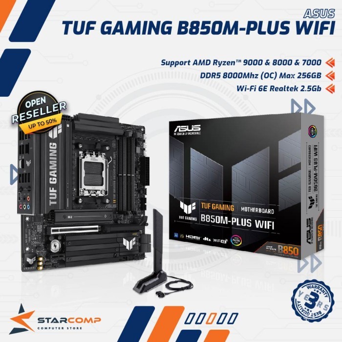 Motherboard Asus TUF GAMING B850M-PLUS WIFI ( AMD, AM5, B850, DDR5, PCIE 5 ) Mainboard Mobo