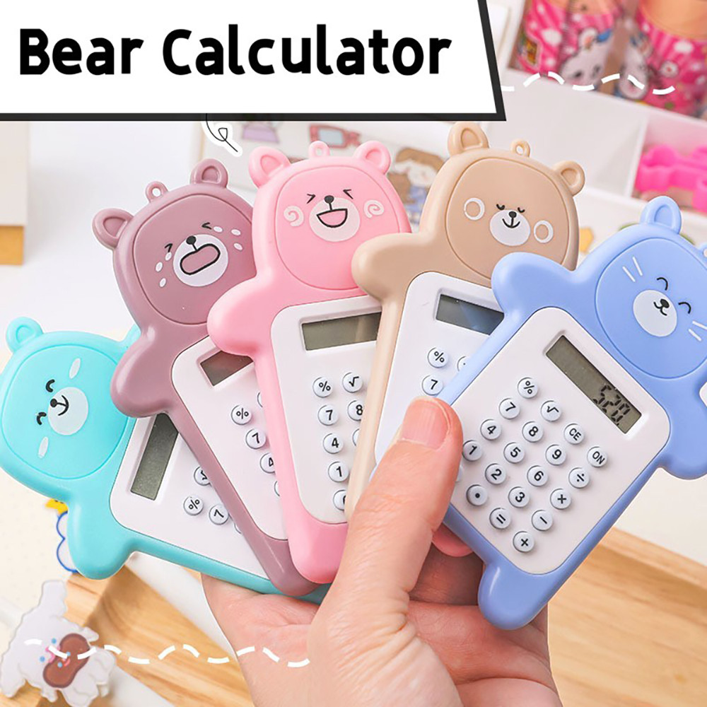 

【Dotding】Kalkulator Beruang Mini Kawaii 5 Warna Kartun Fashion Portabel Saku Koin Baterai Perlengkapan Sekolah Alat Tulis Untuk Anak Perempuan Pelajar H249