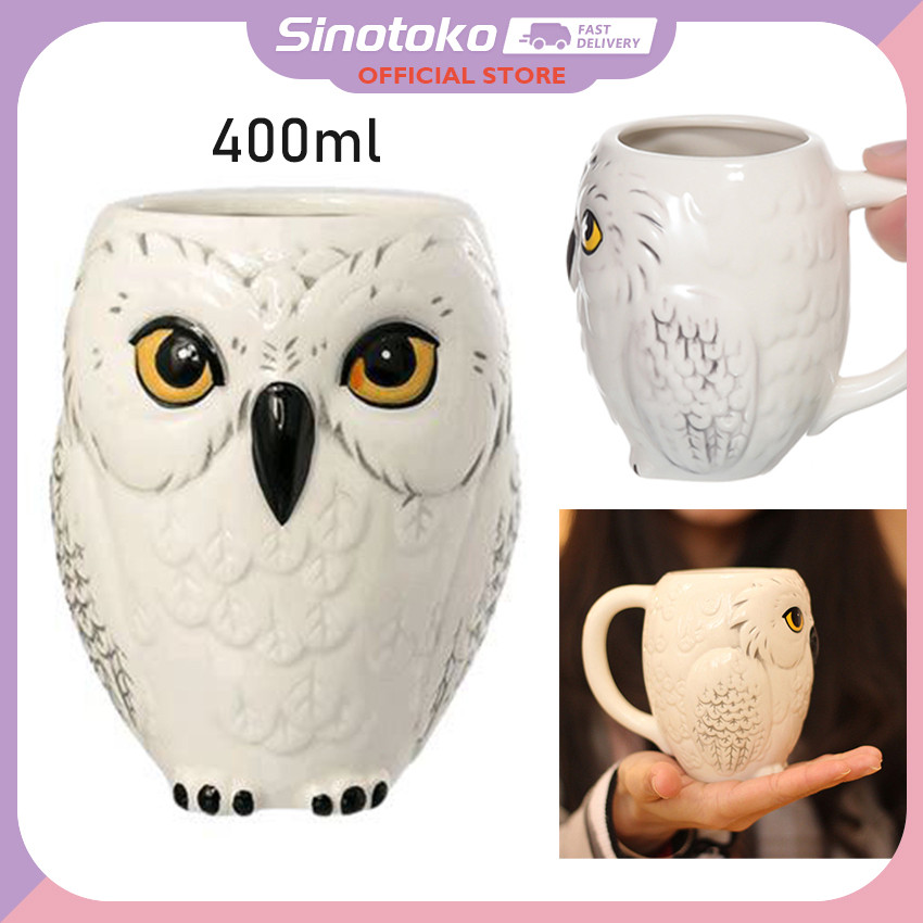 Mug Keramik Burung Hantu Kreatif / Mug Keramik Burung Hantu Putih / Mug Burung Hantu Harry Potter