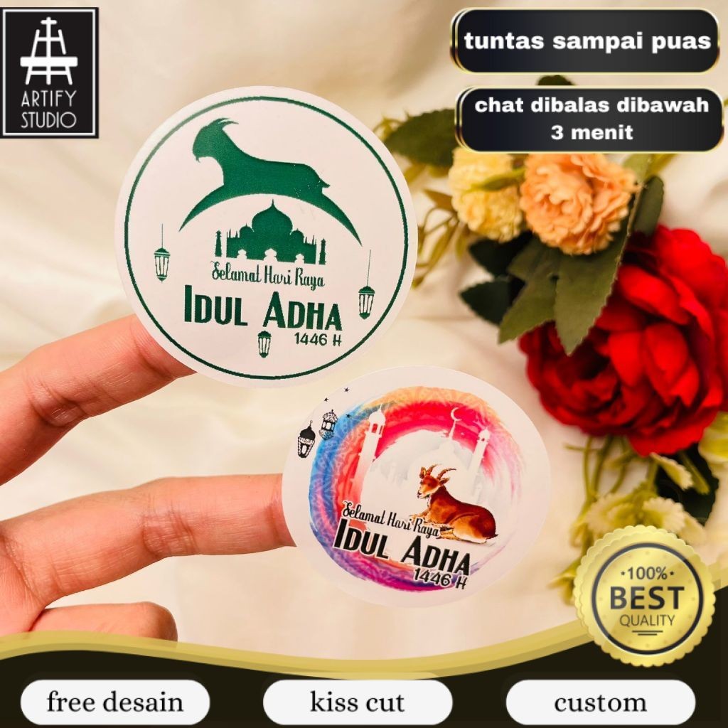

Artify 2-4 Sticker Hampers Eid Bulat Sticker Selamat Hari Raya Idul Adha Free Desain Custom