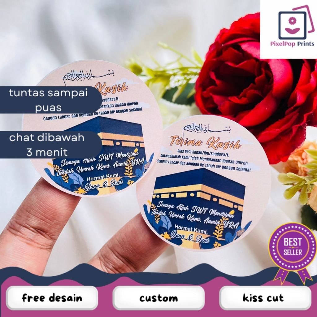 

Opikapip Cetak Label Umroh Sticker Bulat Gift From Haji Cetak Print Stiker Tasyakuran Hampers Murah