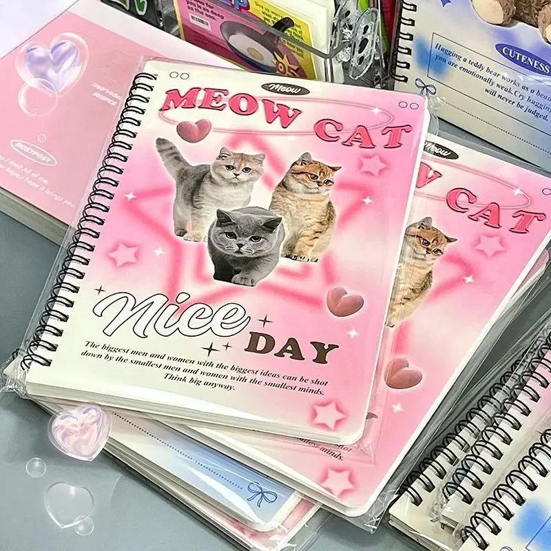 

50sheet Lovely Sweetheart Pink Purple Coil Notebook A5 Horizontal Line Learning Notepad High Beauty Durable School Stationery