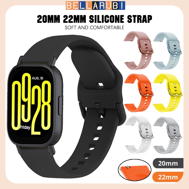 20mm 22mm Silicone Strap for Redmi 5 Active / 5 Lite Smartwatch Samsung Galaxy Watch FE 7 6 5 4/Huaw