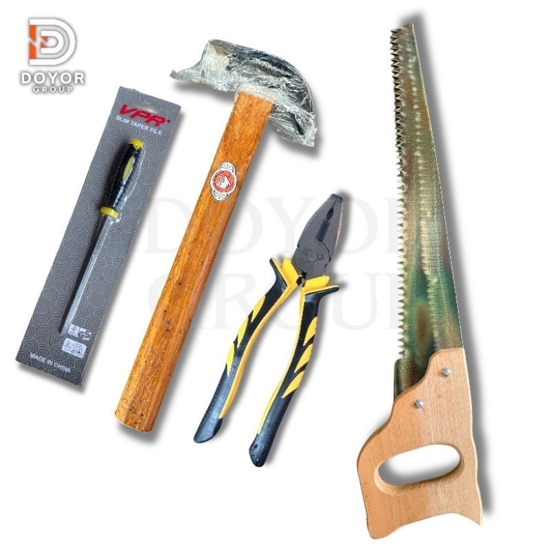 (PALING LENGKAP) Paket Alat Bertukang Gergaji , Palu , Kikir , Tang - Gergaji Kayu Anti Selip Kualit