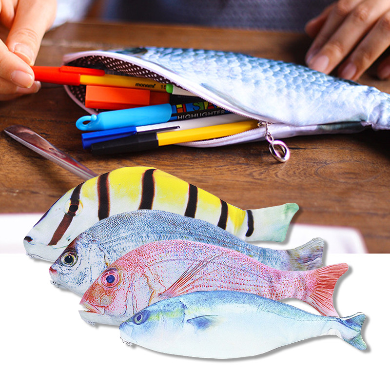 

Tempat Pensil Ikan Salmon Pouch Bentuk Ikan Lucu Unik 9,5cm