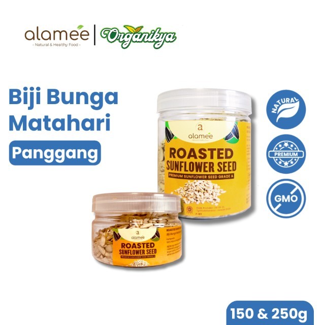 

ALAMEE Roasted Sunflower Seed Biji Bunga Matahari Kupas Oven Biji Kuaci Panggang PREMIUM 250gr 125gr organikya