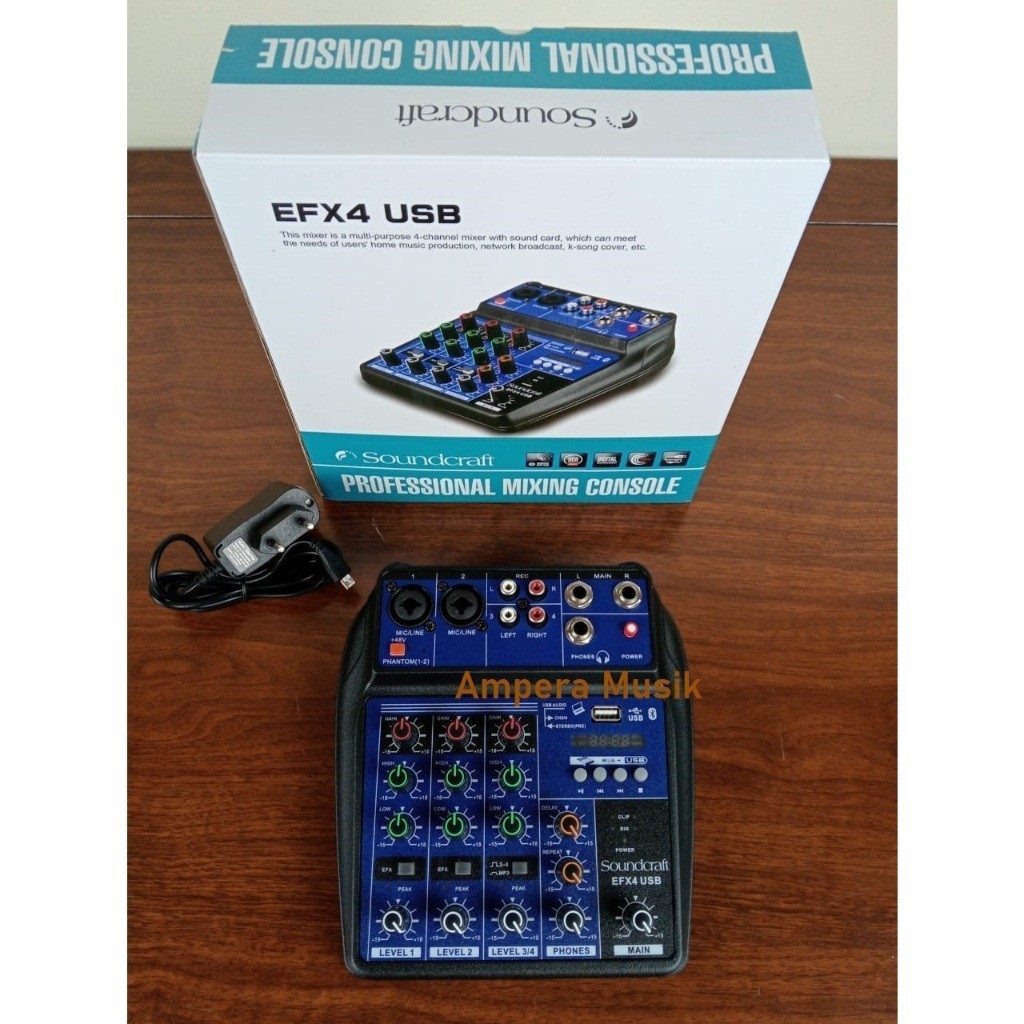 MIXER SOUNDCRAFT EFX4 USB MP3 BLUETOOTH MIXER 4 CHANNEL