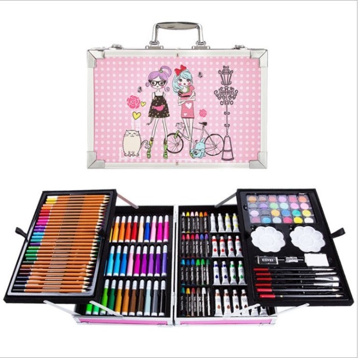 

[NEW COLLECTION] CRAYON ART 145PCS SET / KOPER SET CRAYON MEWARNAI ALAT LUKIS ANAK - PINK-Girl