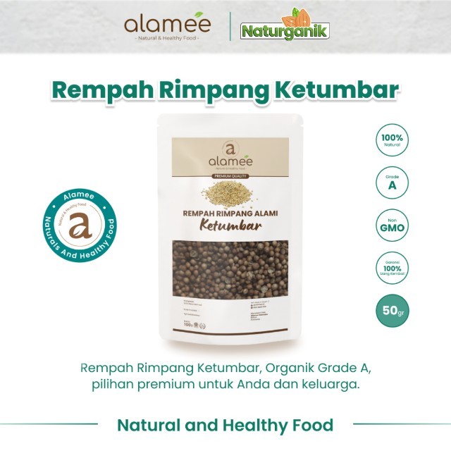 

ALAMEE Ketumbar Organik Coriander Seed Biji Utuh Rempah Rimpang Alami Spice 50gr Naturganik