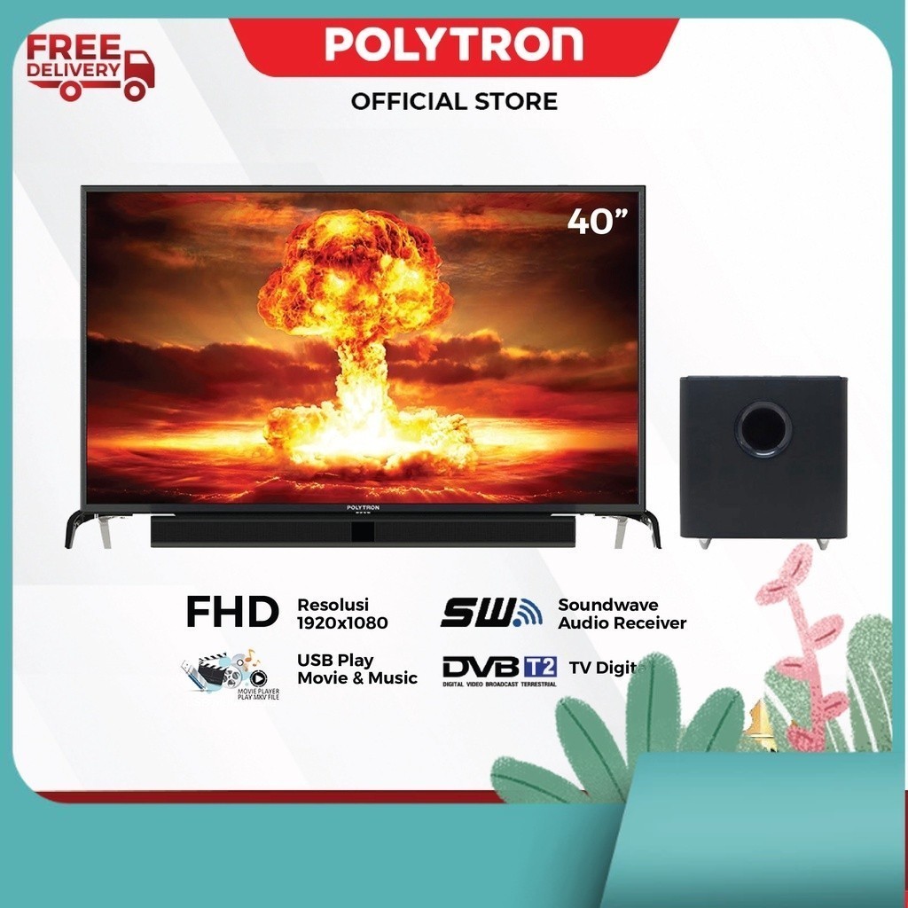 Promo POLYTRON Cinemax Soundbar Digital LED TV 40 inch PLD 40BV8958