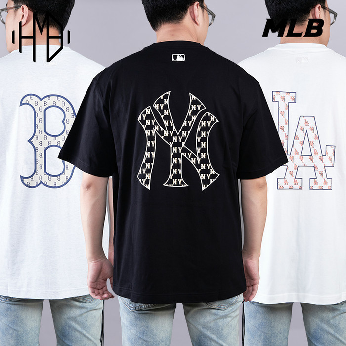 MLB Korea Classic Monogram Big Logo Tee NY Yankees LA Dodgers Boston
