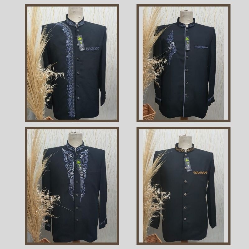 Jasko Motif Bordir Jasco Tasik Jas Koko Bahan Wool Novus Busana Muslim Pria