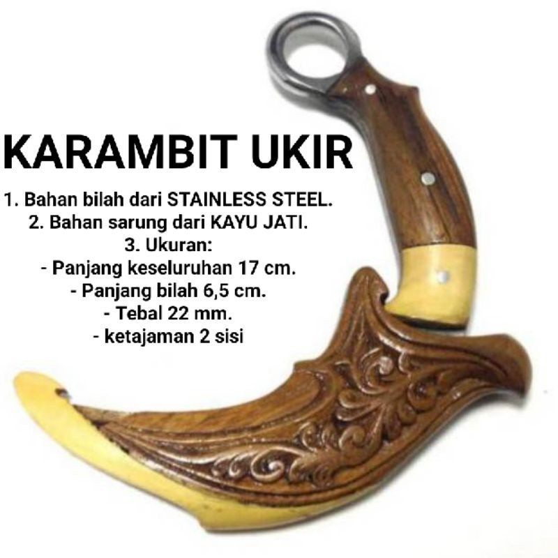COD  karambit tajam / kerambit / krambit / Kerambit kayu ukir gerigi PROMO COD
