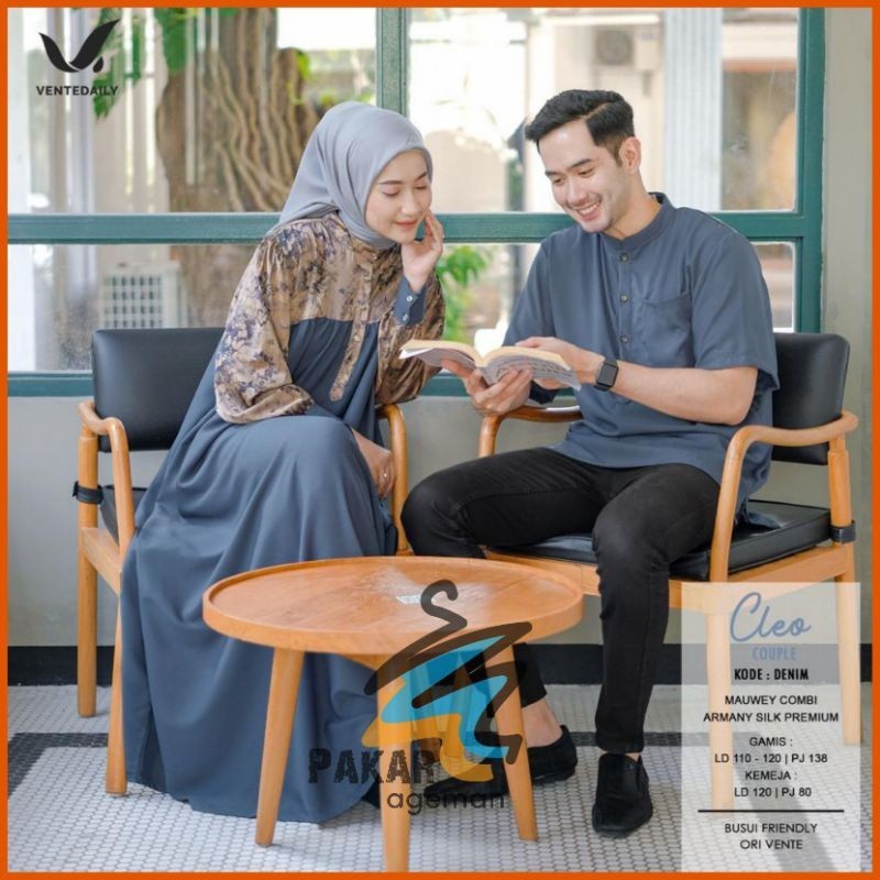 VENTE DAILY CLEO Couple Gamis Kurta Sarimbit Kondangan Kekinian LD 110 120
