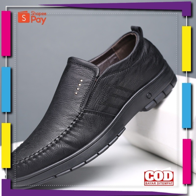 UKURAN SIZE 37 38 39 40 41 42 43 44 45 / COD Sepatu Pantofel Pria Pantofel Hitam Santai Formal Dewas