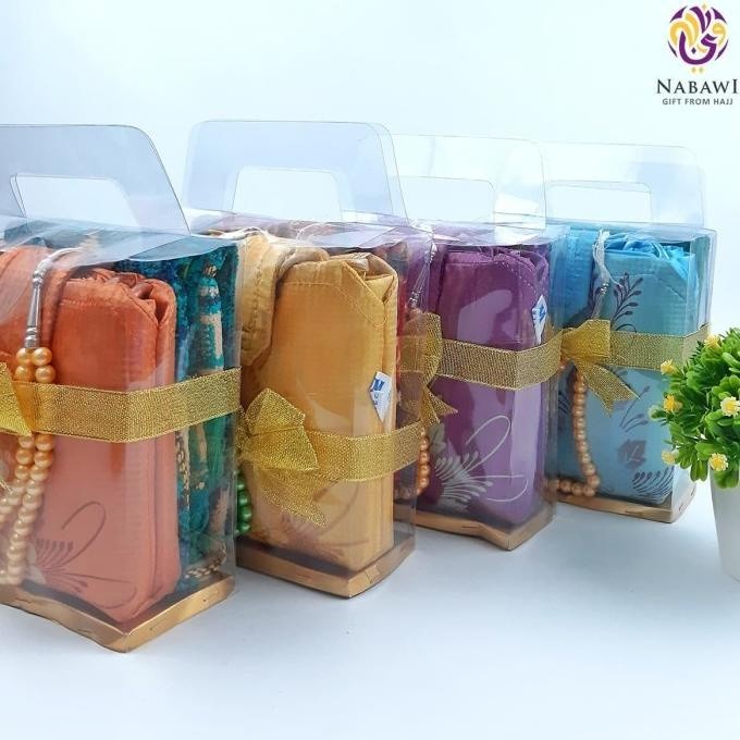 Parcel Mukena Parasut Lukis + Sajadah Sujud Mini Oleh Oleh Haji Umroh