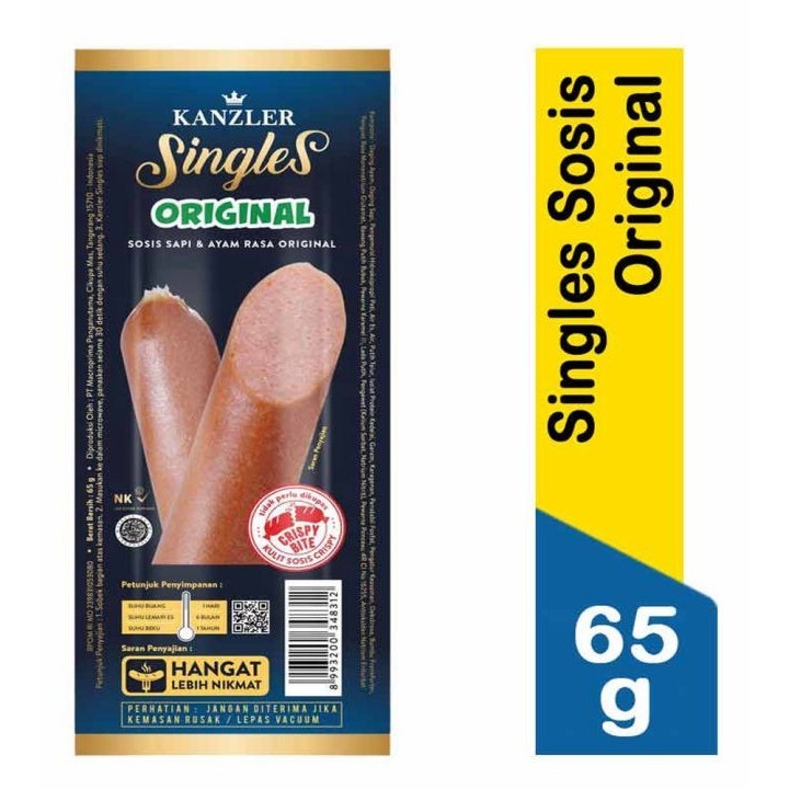 

Sosis KANZLER Singles Rasa ORIGINAL @65gr (vacuum pack 65 gram)