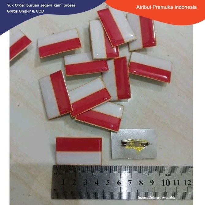 Ready (2,5cm x 4cm) Pin Bros Bendera Merah Putih Resin Besar Termurah Indonesia