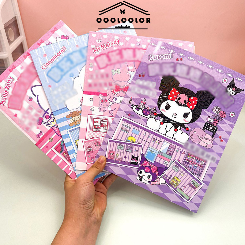 

COD❤️Buku Stiker Happy Bubble Sanrio Kartun DIY Stiker Pengganti Adegan Stiker-cl
