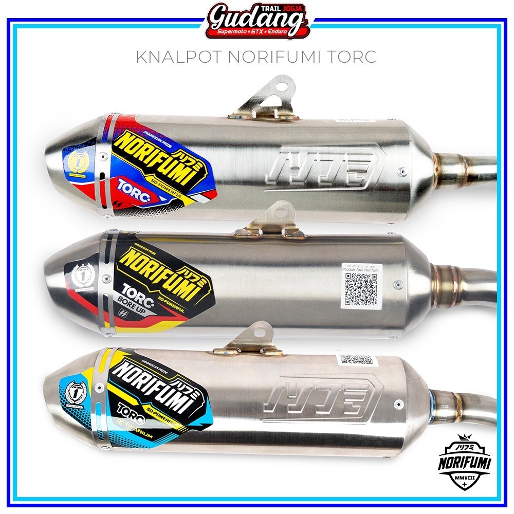 Knalpot Muffler Norifumi Torc Torch KLX CRF 150L Bigfoot WR 155 Stainless Titanium Bore Up Standar O