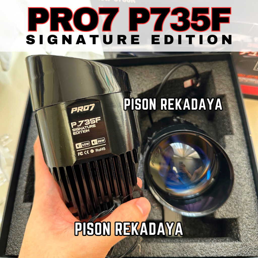 Foglamp BILED Projector PRO7 P735F Blue Lens Hi Low 45W Lampu Kabut