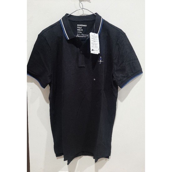 GIORDANO Classic Embroidery Polo Shirt Signature Black Original MEN