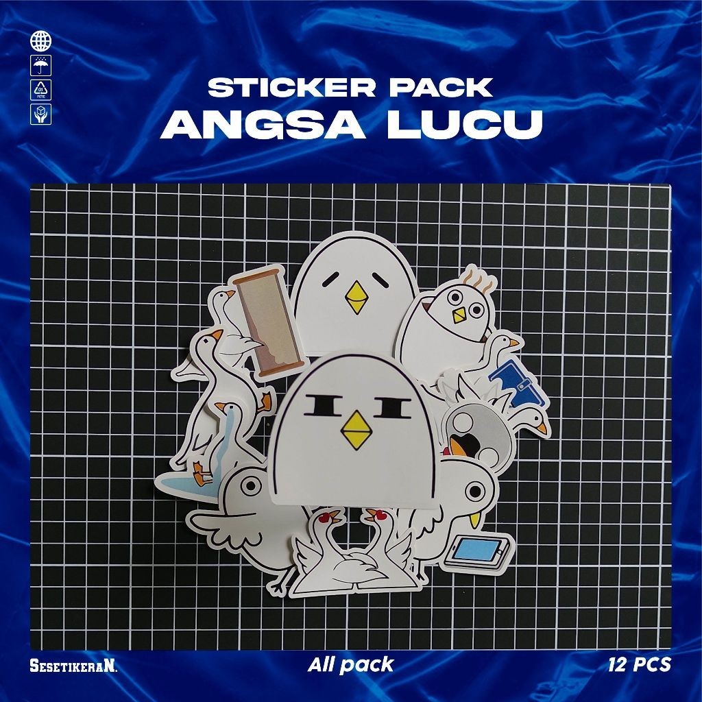 

COD✨ Sesetikeran Stiker Pack Angsa Lucu Untuk Koper Laptop Skateboard
