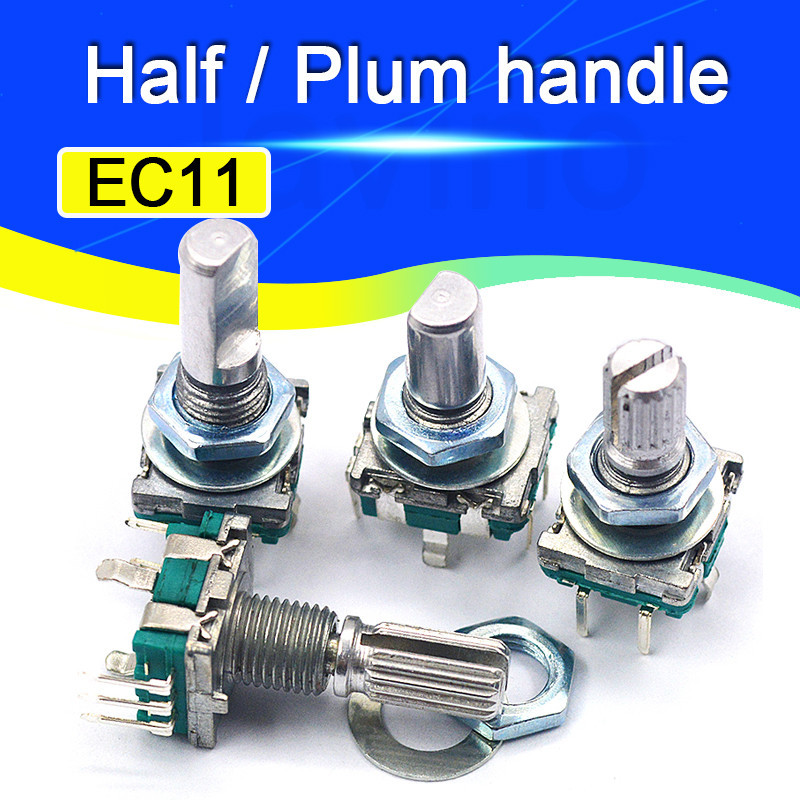 5PCS/LOT 20 Position 360 Degree Rotary Encoder EC11 w Push Button 5Pin Handle Long 15/20MM With A Bu