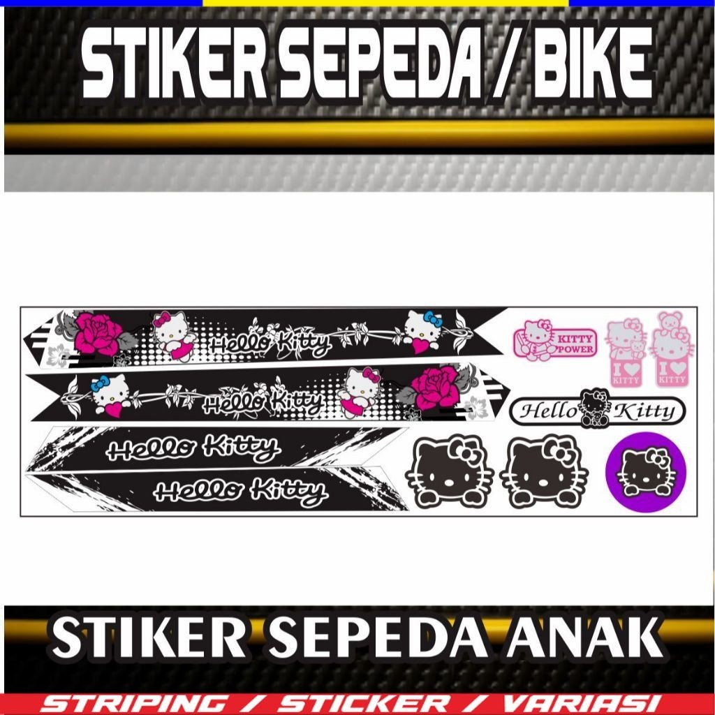 STIKER  VARIASI STIKER SEPEDA STRIPING MOTIF KARTUN / STIKER BMX SEPEDA ANAK MOTIF SIMPLE STIKER
