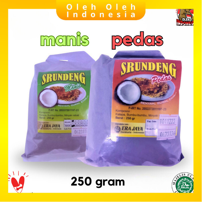 

Serundeng Kelapa solo manis pedas Era Jaya 250 gram