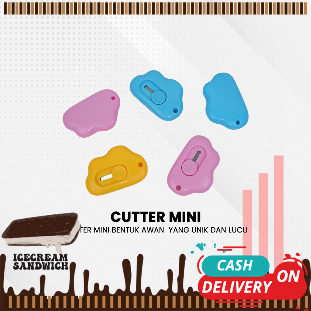 

[ ICS ] Cutter Mini Lucu Bentuk Awan / Pisau Kartun Alat Bantu Potong Kertas Alat Tulis Kantor / Pisau Cutter Mini Model Awan Cutter Portable