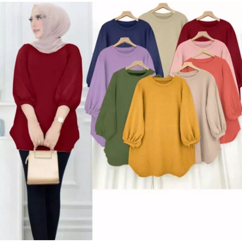 GR TUNIK BASIC OVERSIZE POLOS DRESS OVERSIZE KAOS POLOS BASIC/ GAMIS MODEL BARU MURAH