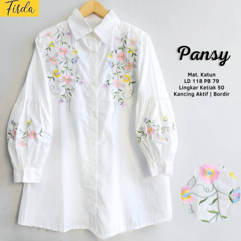Aneka Kemeja Putih Wanita Atasan Tunik Kemeja Putih Bordir Big Size Kemeja Putih Blouse Jumbo Atasan