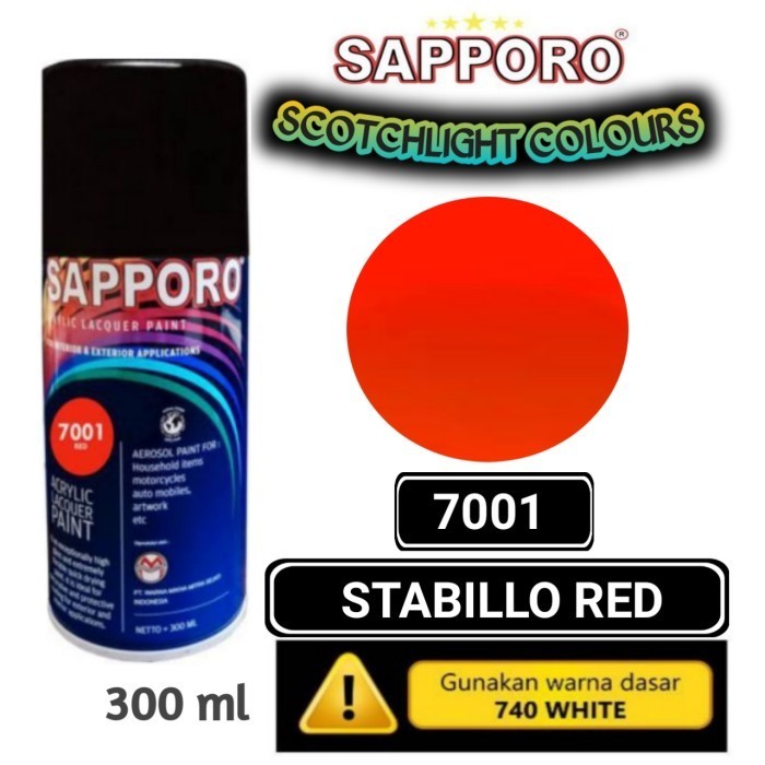 

SAPPORO STANDAR 7001 STABILLO RED 300ml Cat Semprot Pylok Pilok Pylox
