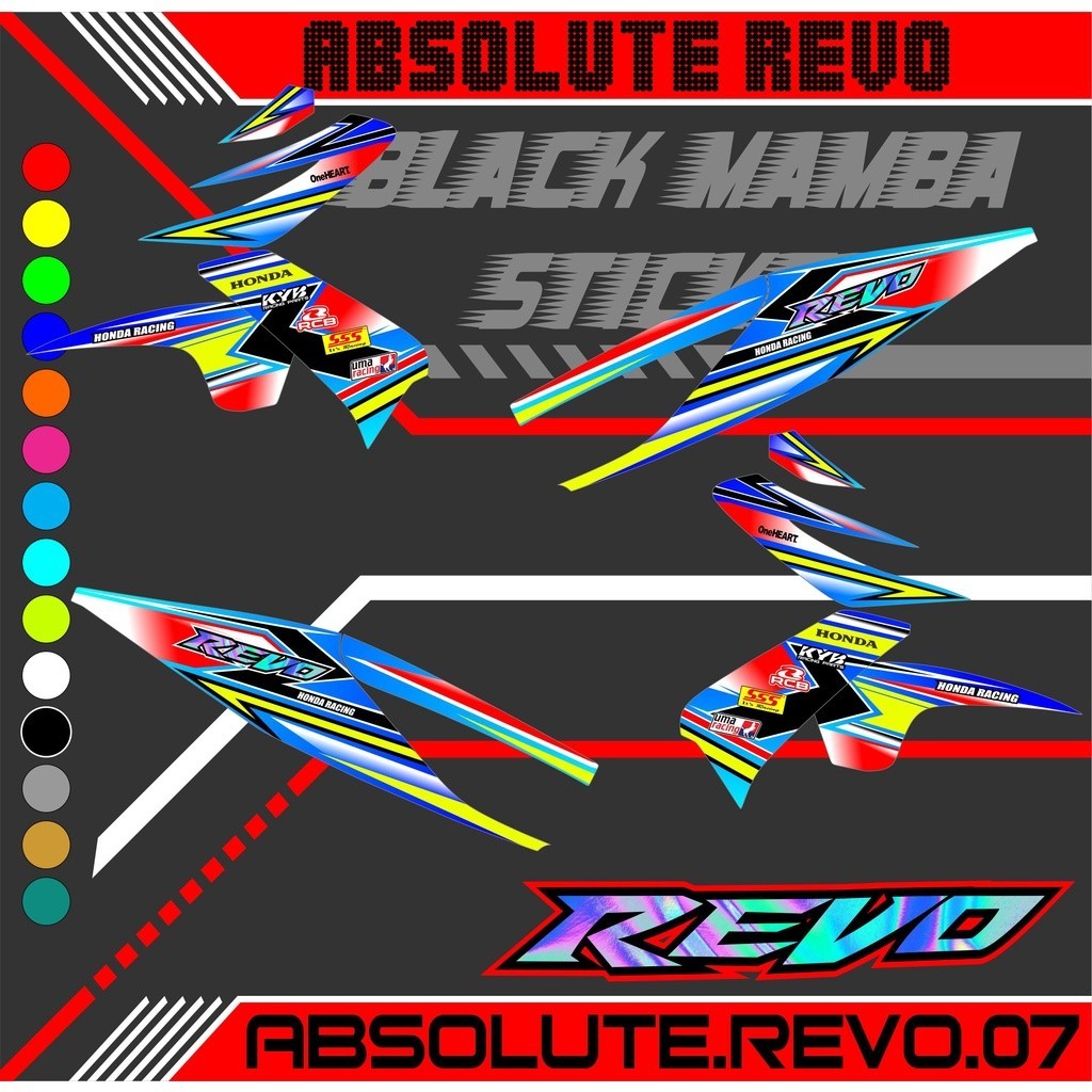 Striping Sticker Revo Absolute - Stiker Lis Variasi Revo 2010-2013 Desain Motif 07