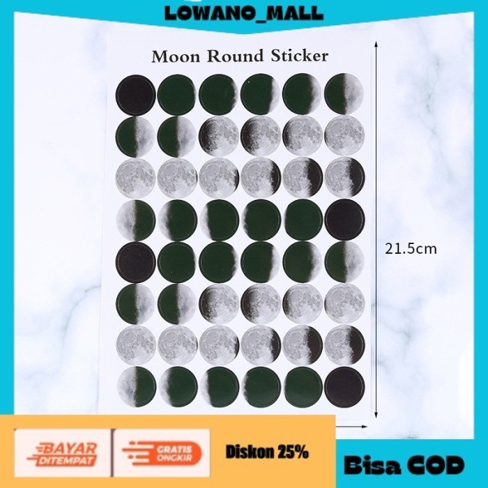 

[[BEST QUALITY]] TERLARIS Dot Stiker Sticker Korea Bullet Journal DIY Planner Scrapbook MOON COD