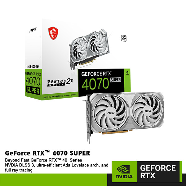 VGA MSI RTX 4070 SUPER 12G VENTUS 2X WHITE OC RTX4070S 12GB GDDR6X