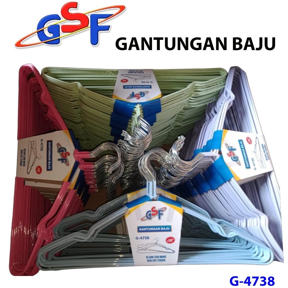 GANTUNGAN BAJU GSF GANTUNGAN BAJU WARNA GSF G4738 GANTUNGAN BAJU 10 PCS GSF 4738 MURMERRR